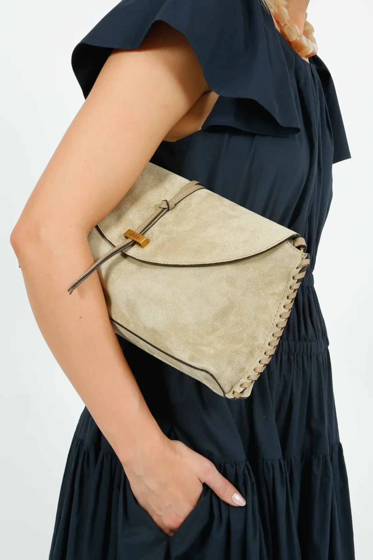 Emin Paul EP DR3405 Wide Shoulder Dress in Navy
