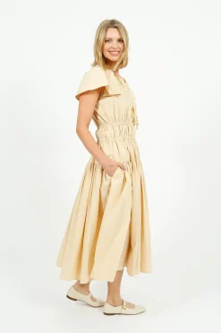 Emin Paul EP DR3405 Wide Shoulder Dress in Butter