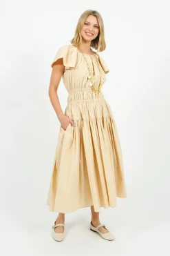 Emin Paul EP DR3405 Wide Shoulder Dress in Butter