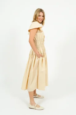 Emin Paul EP DR3405 Wide Shoulder Dress in Butter
