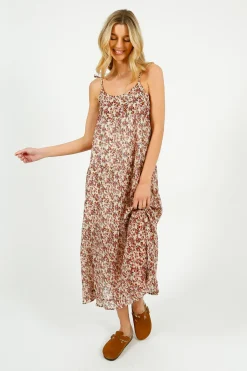 Emile u0026 Ida Eu0026I Bingo Printed Dress in Pink Forget Me Not