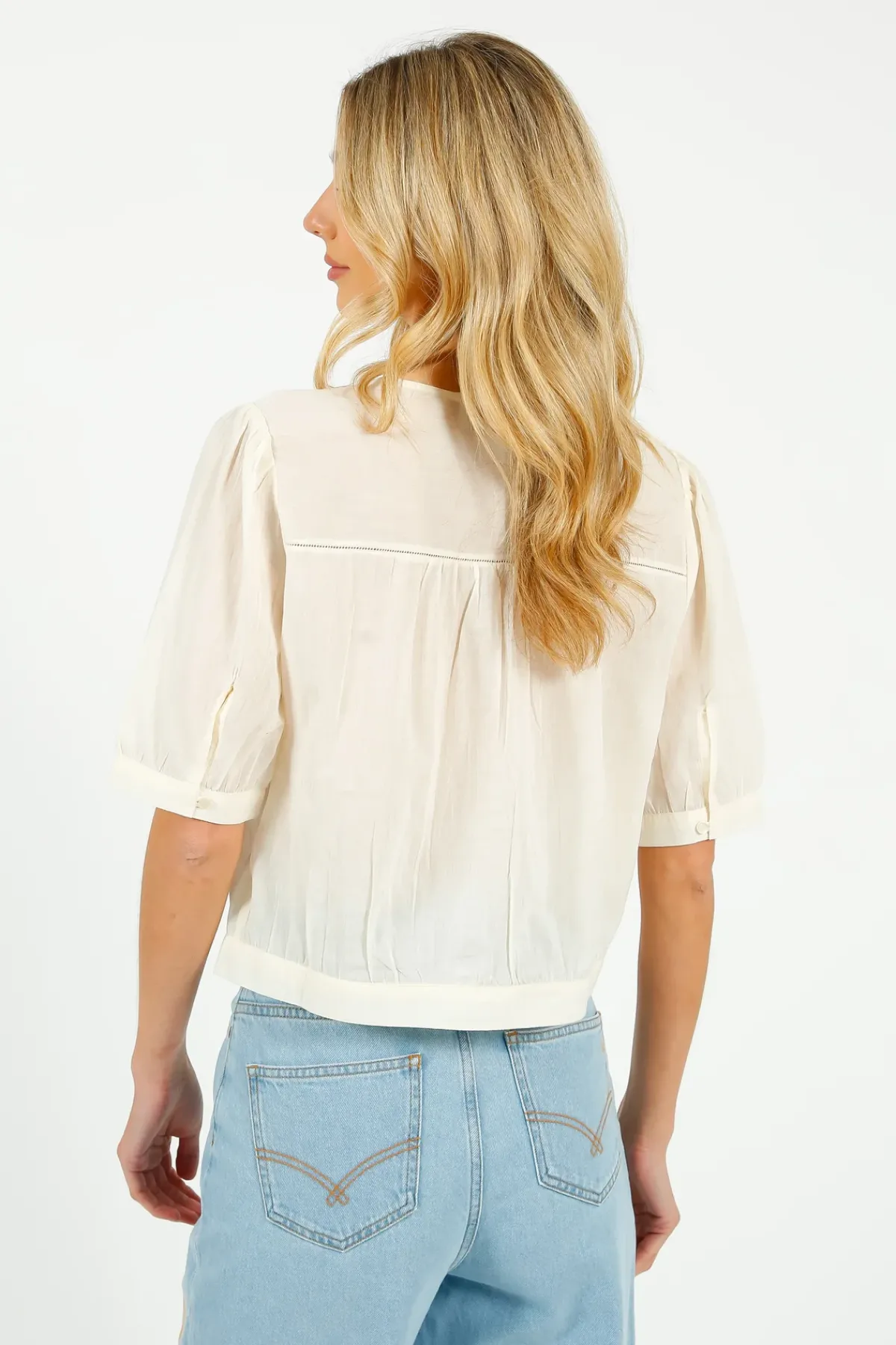 Emile u0026 Ida Eu0026I Brunelle Blouse in Ecru