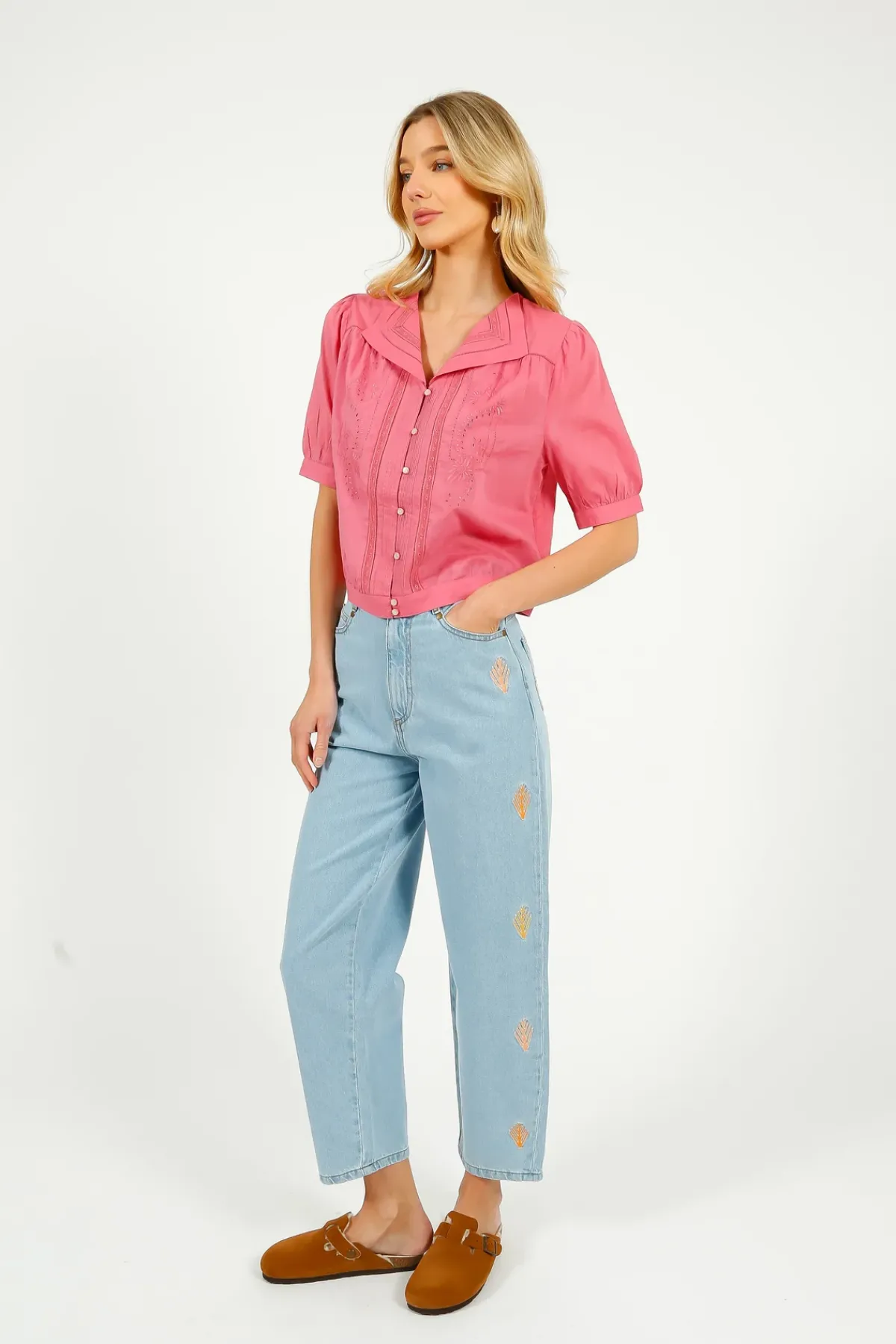 Emile u0026 Ida Eu0026I Brunelle Blouse in Raspberry