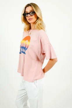 FIVE Santa Monica Tee in Old Pink
