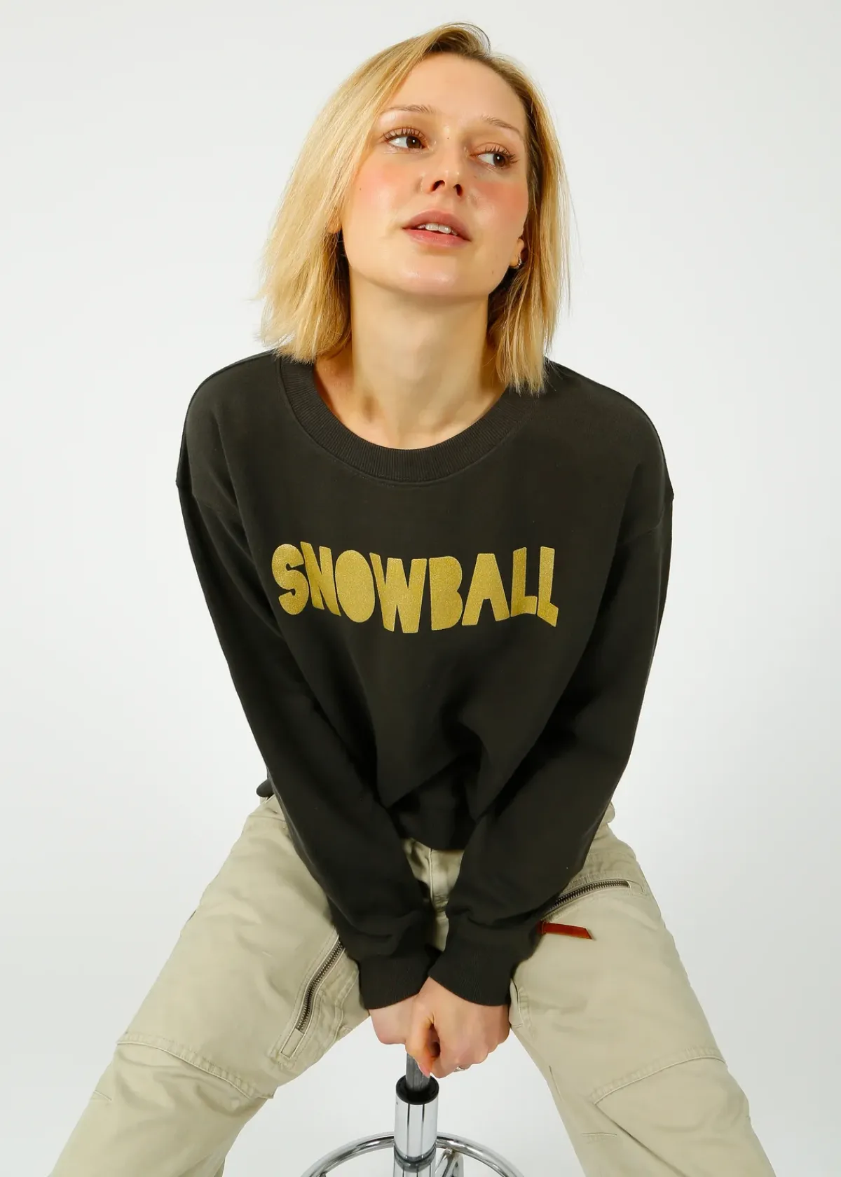 FWP By Rae FWP Snowball Sweatshirt in Grey, Gold