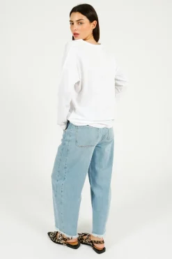 FWP By Rae FWP Sparkling Sweatshirt in White, Gold