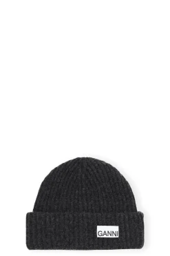 GANNI A5118 Rib Kit Beanie in Phantom