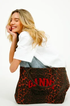 GANNI A6631 XXL Red Leo Shopper