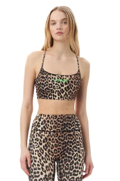 GANNI T3489 Active Strap Top in Leo