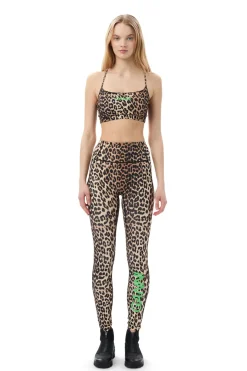 GANNI T3489 Active Strap Top in Leo