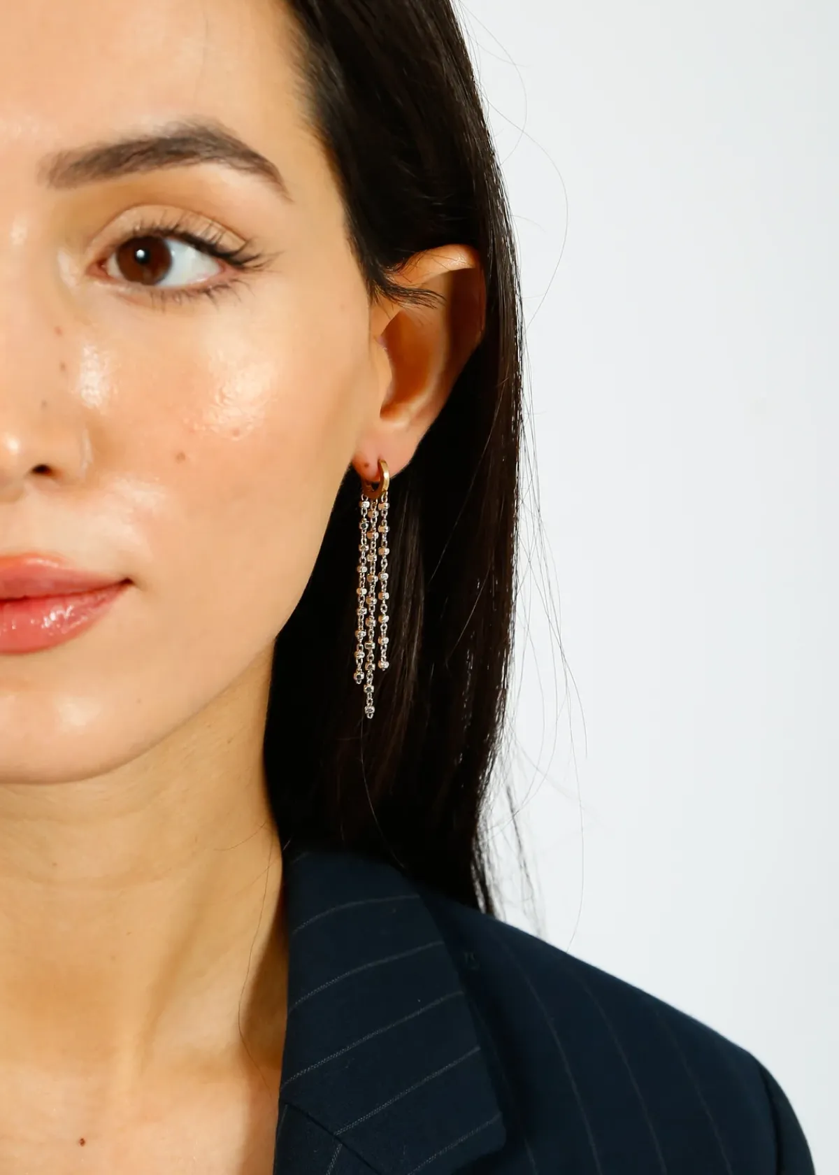 Hanka Cassy Long Earrings in Silver