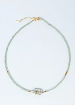 Hanka Inside Choker in Green Apatite, Dendrite Agate