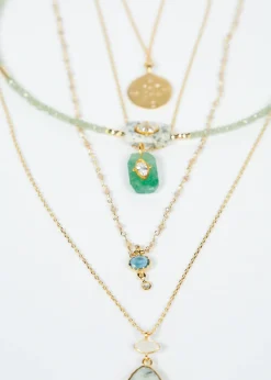 Hanka Inside Choker in Green Apatite, Dendrite Agate