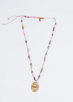 Hanka Isis Cordon in Tourmaline, Strawberry Rose Quartz