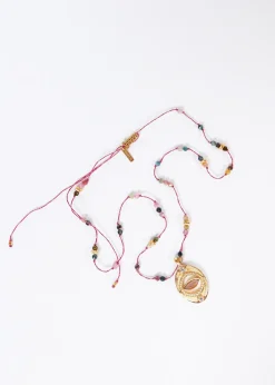 Hanka Isis Cordon in Tourmaline, Strawberry Rose Quartz