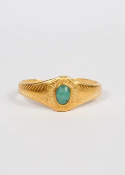Hanka Osiris Bangle in Raw Emerald