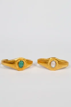 Hanka Osiris Bangle in Raw Emerald