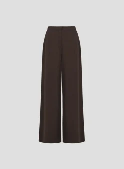 Harris Wharf London HW Palazzo Trousers in Dark Brown