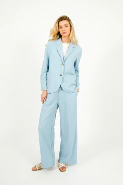 Harris Wharf London HW Stand Up Collar Blazer in Light Blue