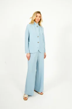Harris Wharf London HW Stand Up Collar Blazer in Light Blue