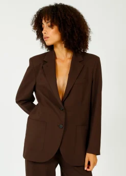 Harris Wharf London HW Travel Blazer in Dark Brown