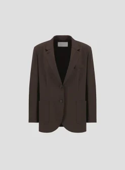 Harris Wharf London HW Travel Blazer in Dark Brown