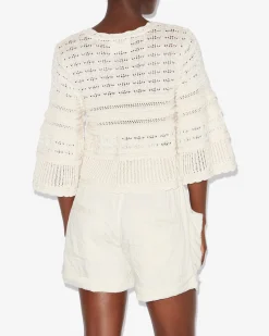 Marant Etoile IM Azelia Openwork Top in Ecru