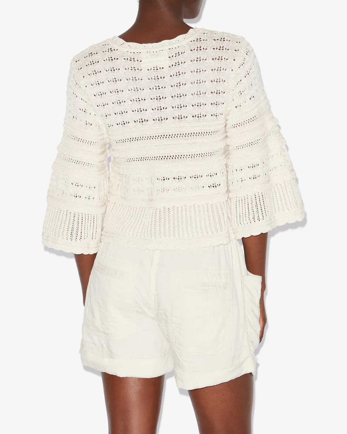 Marant Etoile IM Azelia Openwork Top in Ecru