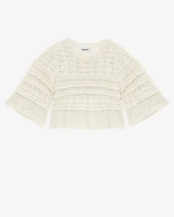 Marant Etoile IM Azelia Openwork Top in Ecru