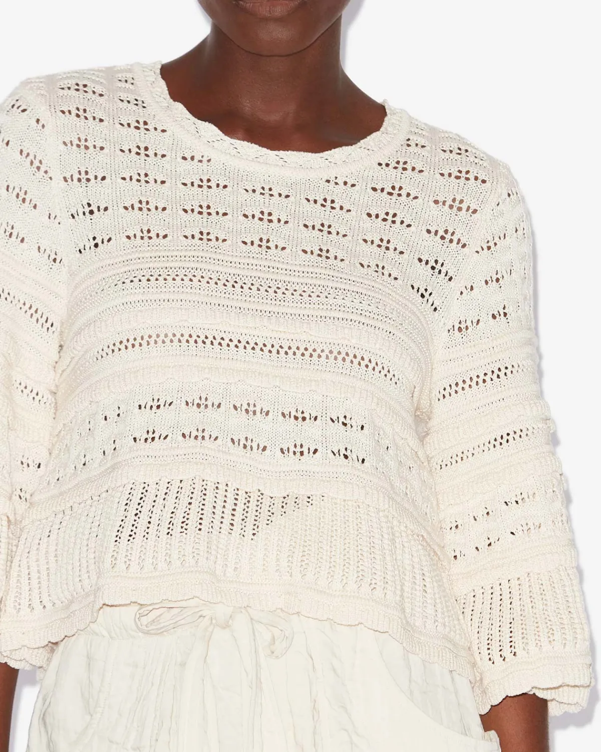 Marant Etoile IM Azelia Openwork Top in Ecru
