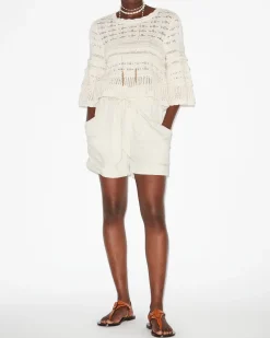 Marant Etoile IM Azelia Openwork Top in Ecru