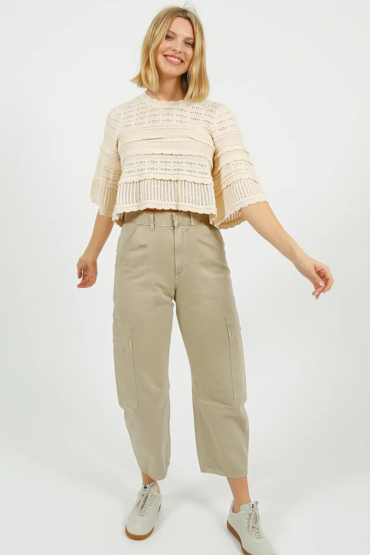 Marant Etoile IM Azelia Openwork Top in Ecru