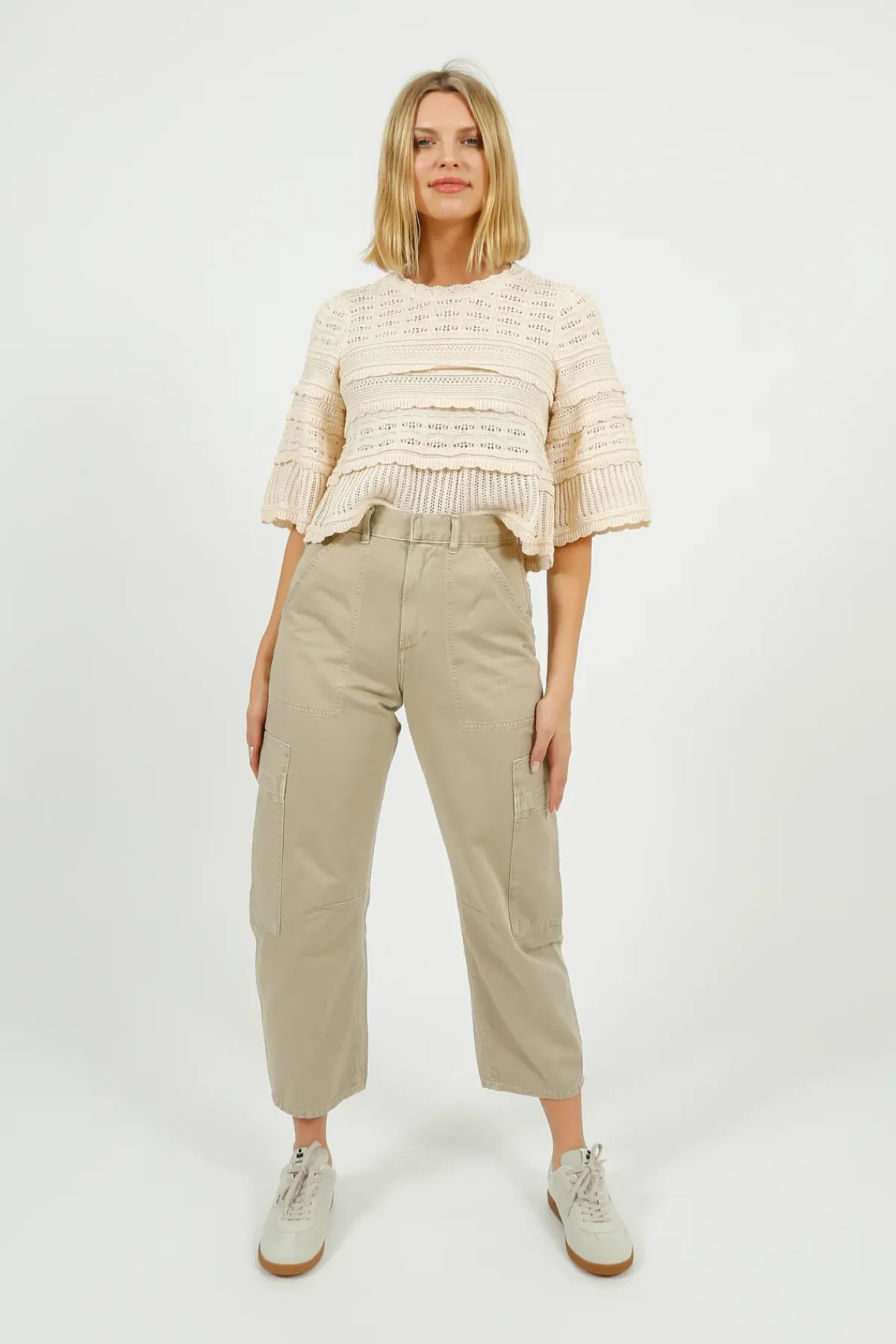 Marant Etoile IM Azelia Openwork Top in Ecru