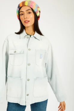 Joshua Saunders JS Denim Jacket in Ice Blue