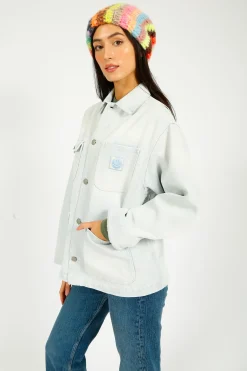 Joshua Saunders JS Denim Jacket in Ice Blue