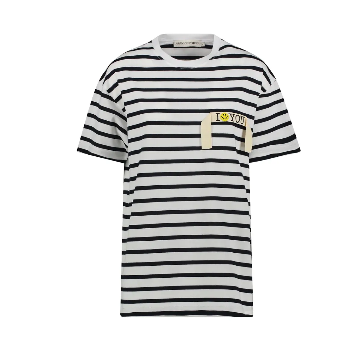Joshua Saunders JS Striped ISMILEYOU Tee in Blue