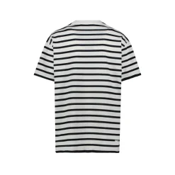 Joshua Saunders JS Striped ISMILEYOU Tee in Blue