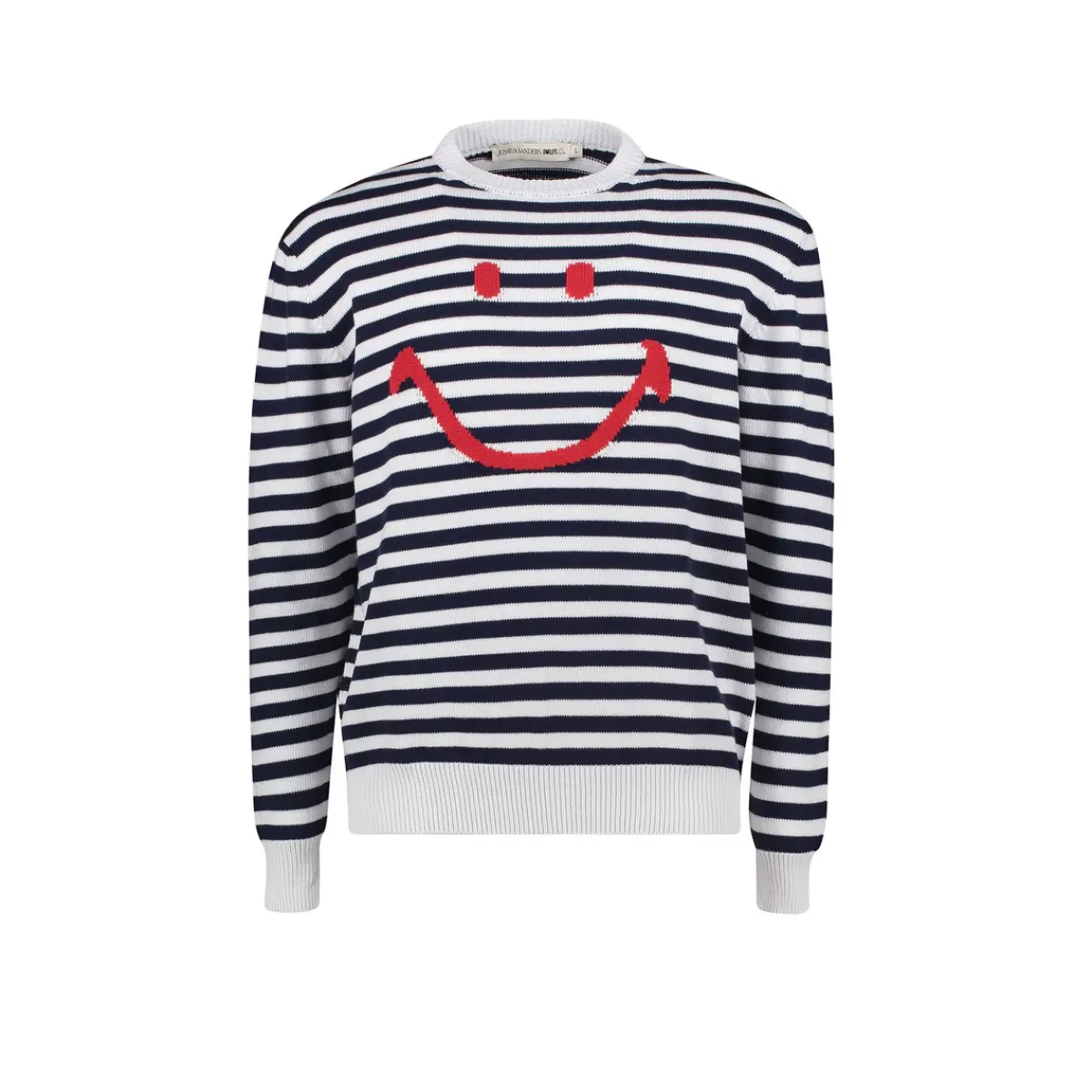 Joshua Saunders JS Striped Logo Crew in Blue, Red