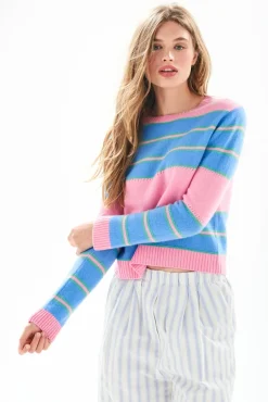 Jumper 1234 JU Textured Stripe Crew in Candy, Mint, Skylar