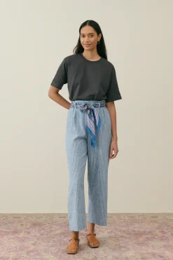 Louise Misha LM Abuela Trousers in Blue Onda Stripes