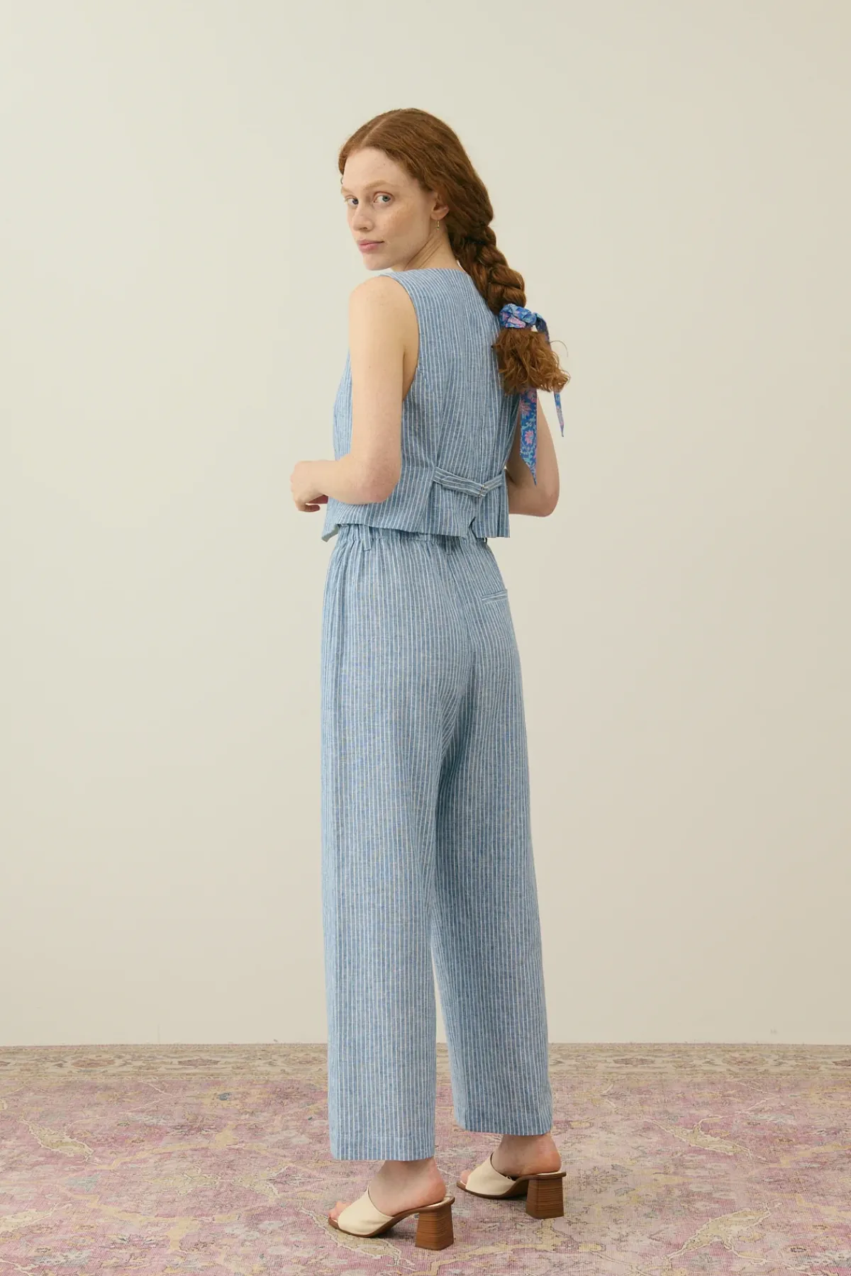Louise Misha LM Abuela Trousers in Blue Onda Stripes