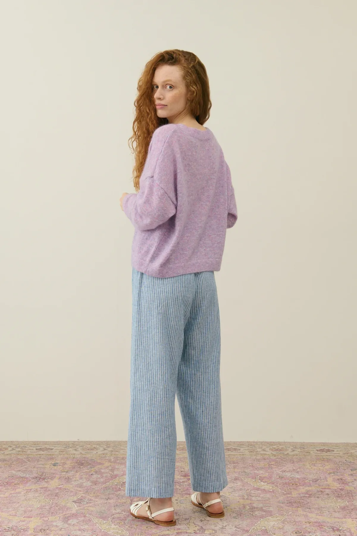 Louise Misha LM Abuela Trousers in Blue Onda Stripes