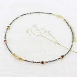 Leticia Ponti LP Amai Tube Necklace in Pyrite