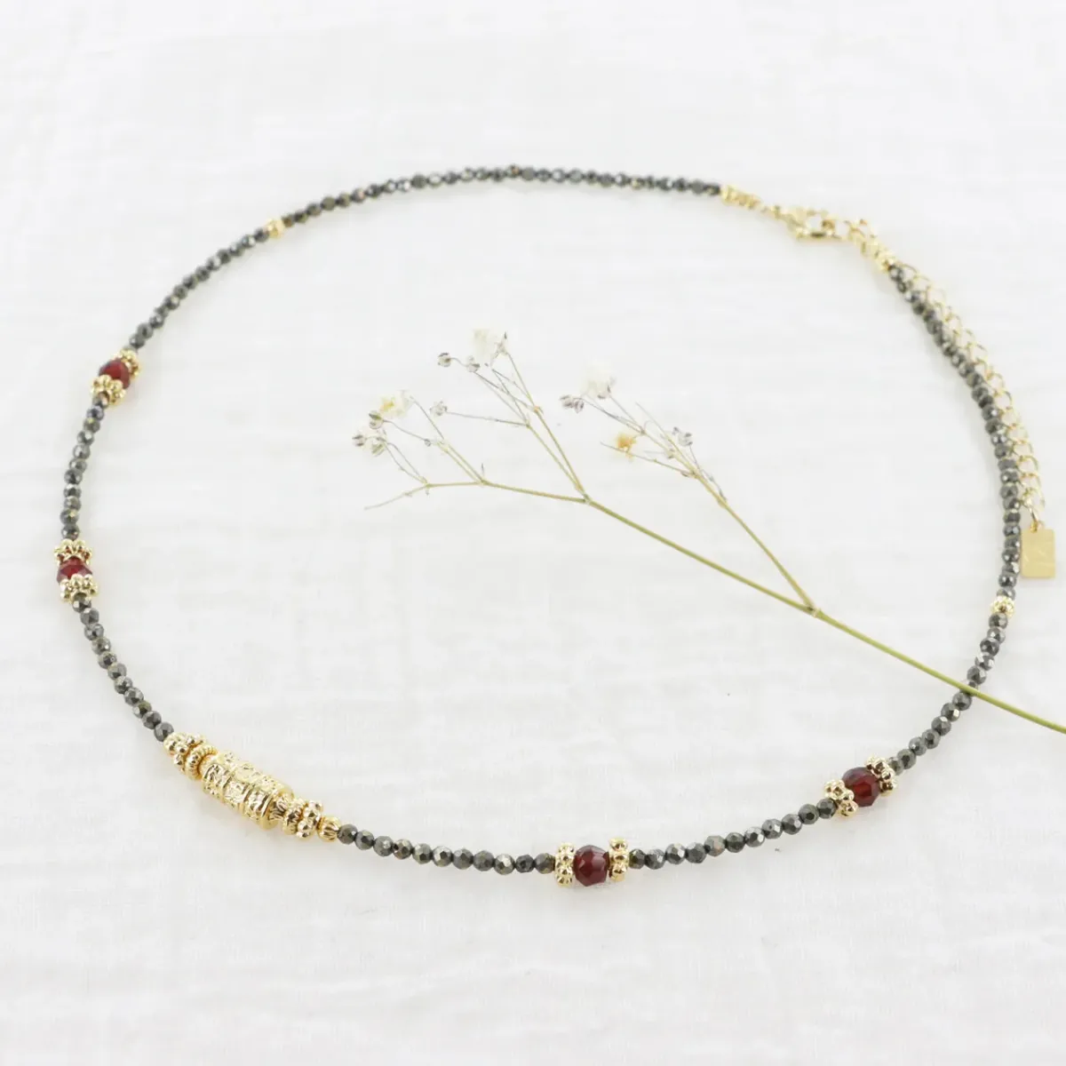 Leticia Ponti LP Amai Tube Necklace in Pyrite