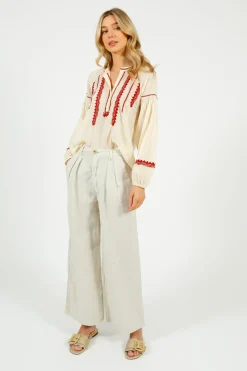 Maison Hotel MAISON H Marisa Linen Pant in Off White