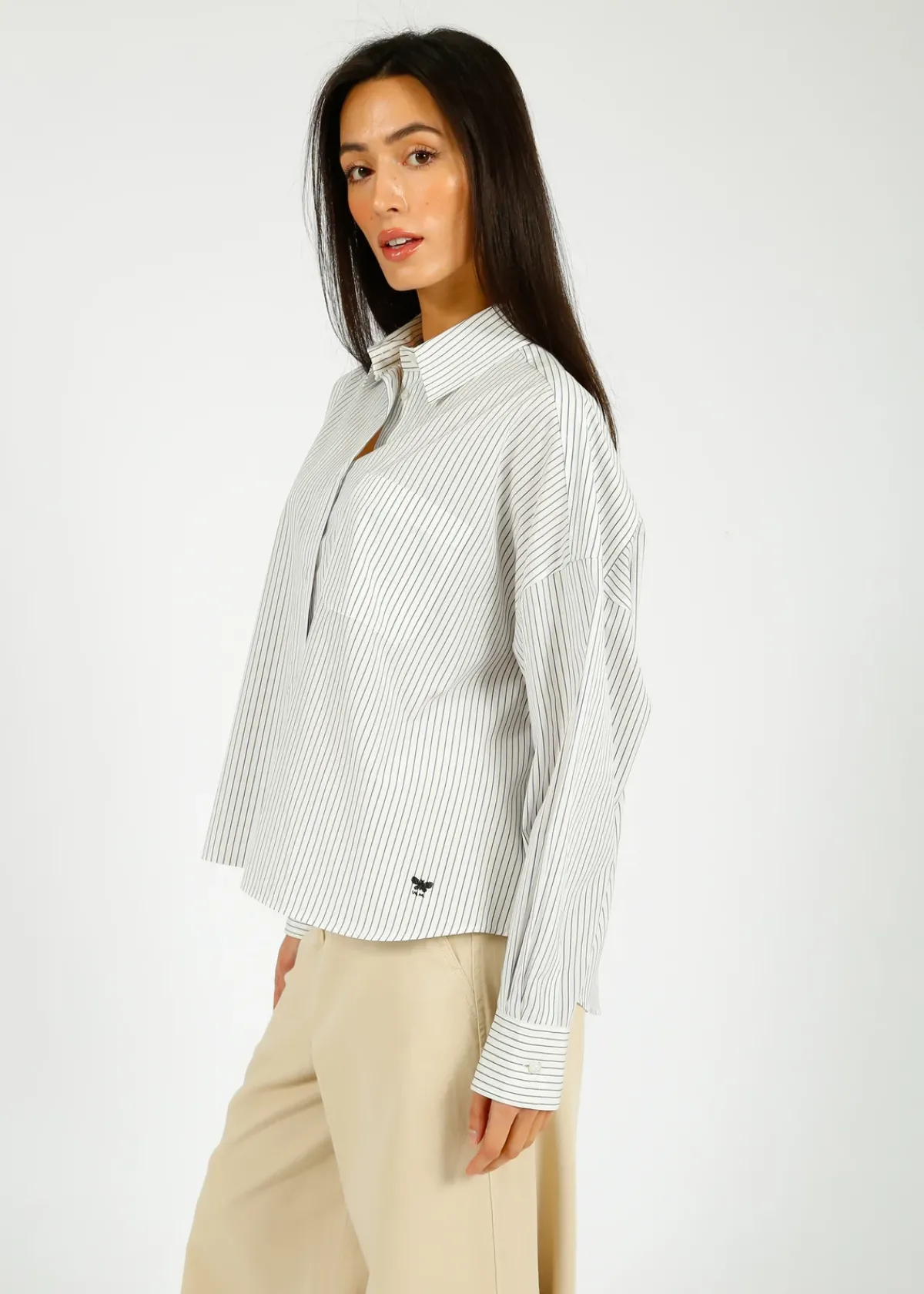 Weekend MaxMara MM Aureo Navy Stripe Shirt