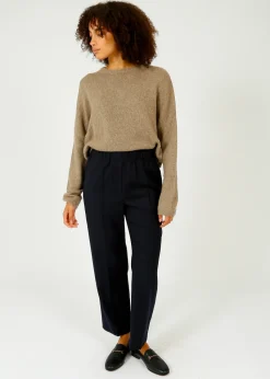 Weekend MaxMara MM Hateley Flannel Trousers in Navy