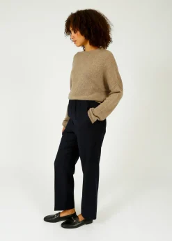 Weekend MaxMara MM Hateley Flannel Trousers in Navy