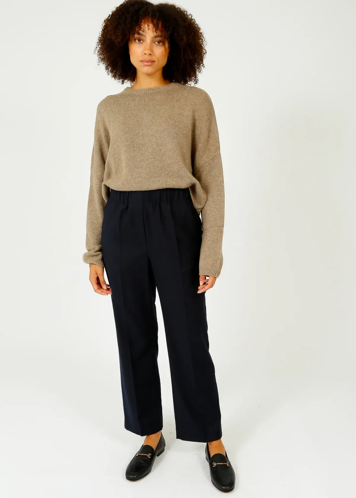 Weekend MaxMara MM Hateley Flannel Trousers in Navy