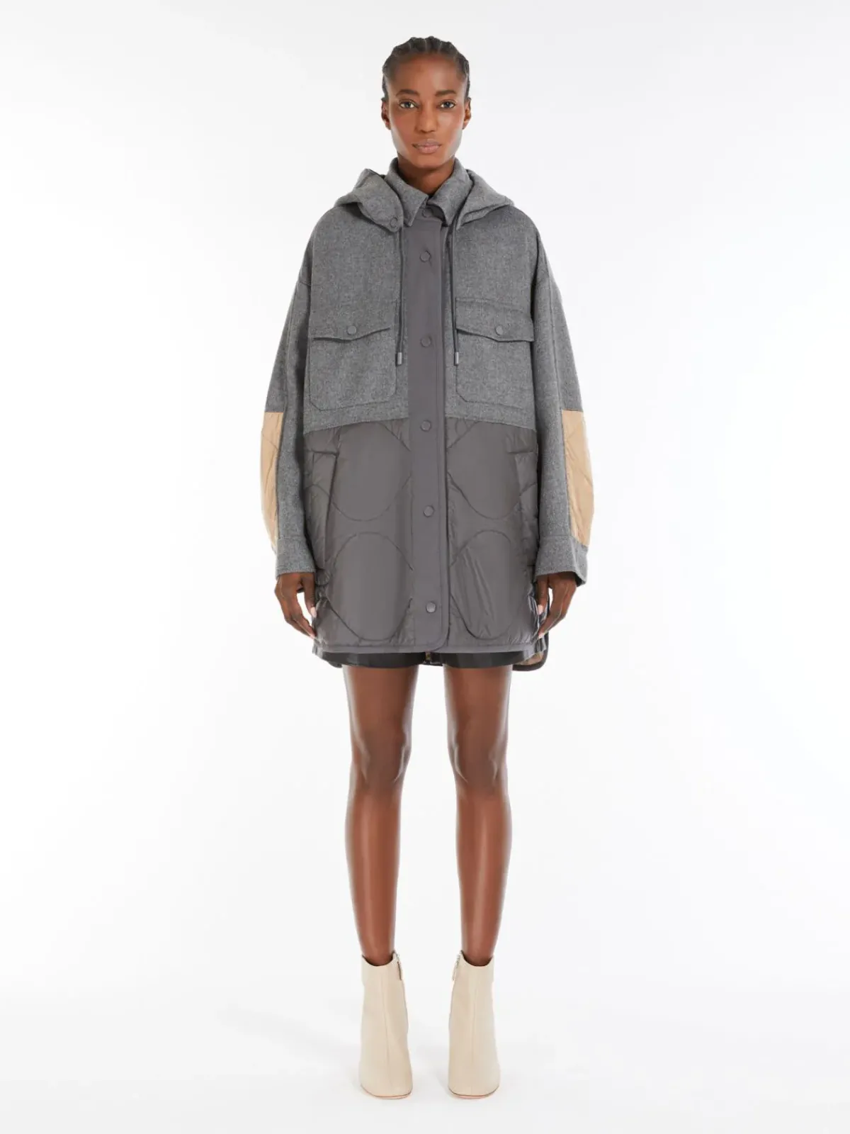 Weekend MaxMara MM Ossola Quited Jacket in Medium Grey